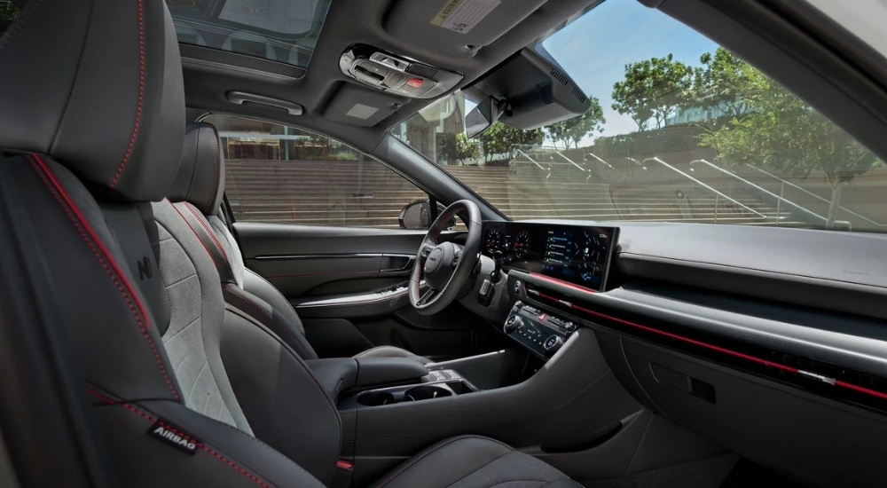 Side view of the front seats and dashboard in a 2025 Hyundai Sonata N-Line.