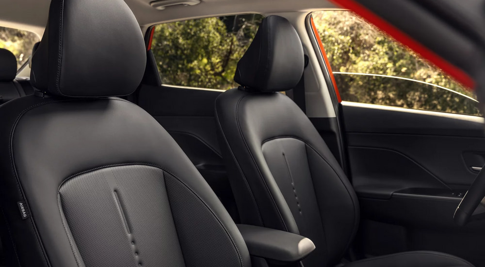 Black interior seating in a 2026 Hyundai Kona